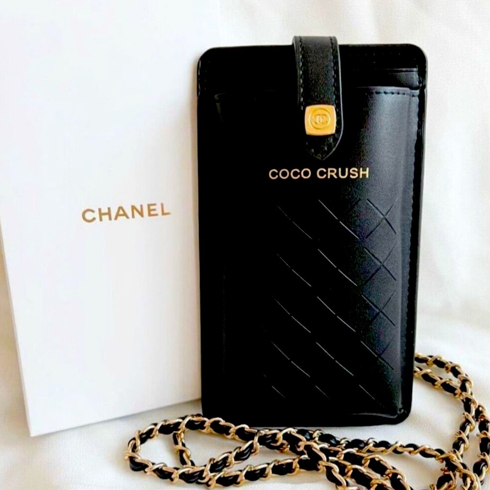 Chanel Black Coco Crush Phone Sleeve NWOT